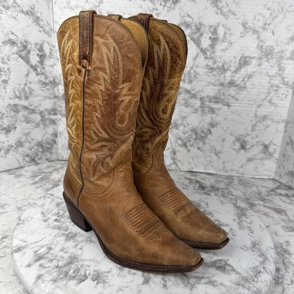 Charlie 1 Horse Lucchese Tan Mad Dog Size 6.5 Distressed Goat Leather Western - Picture 1 of 12